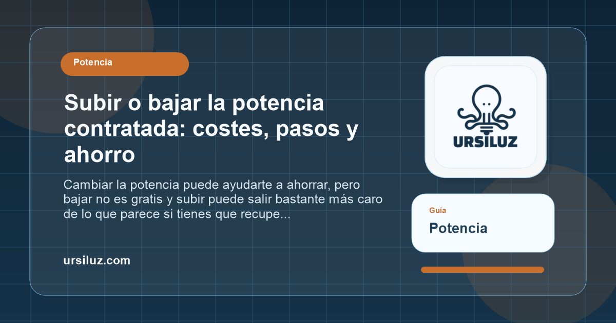 Resumen visual sobre subir o bajar la potencia contratada y sus costes