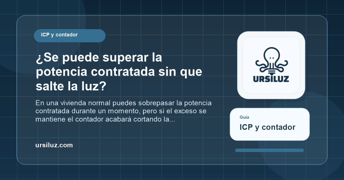 Resumen visual sobre superar la potencia contratada, ICP digital y cortes de suministro